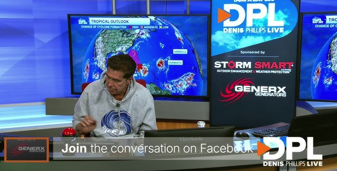 Denis Phillips Live broadcast set, sponsored by GenerX Generators
